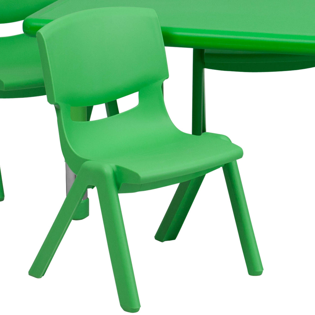 Green Plastic Height Adjustable Activity Table Set with 4 Chairs S18403