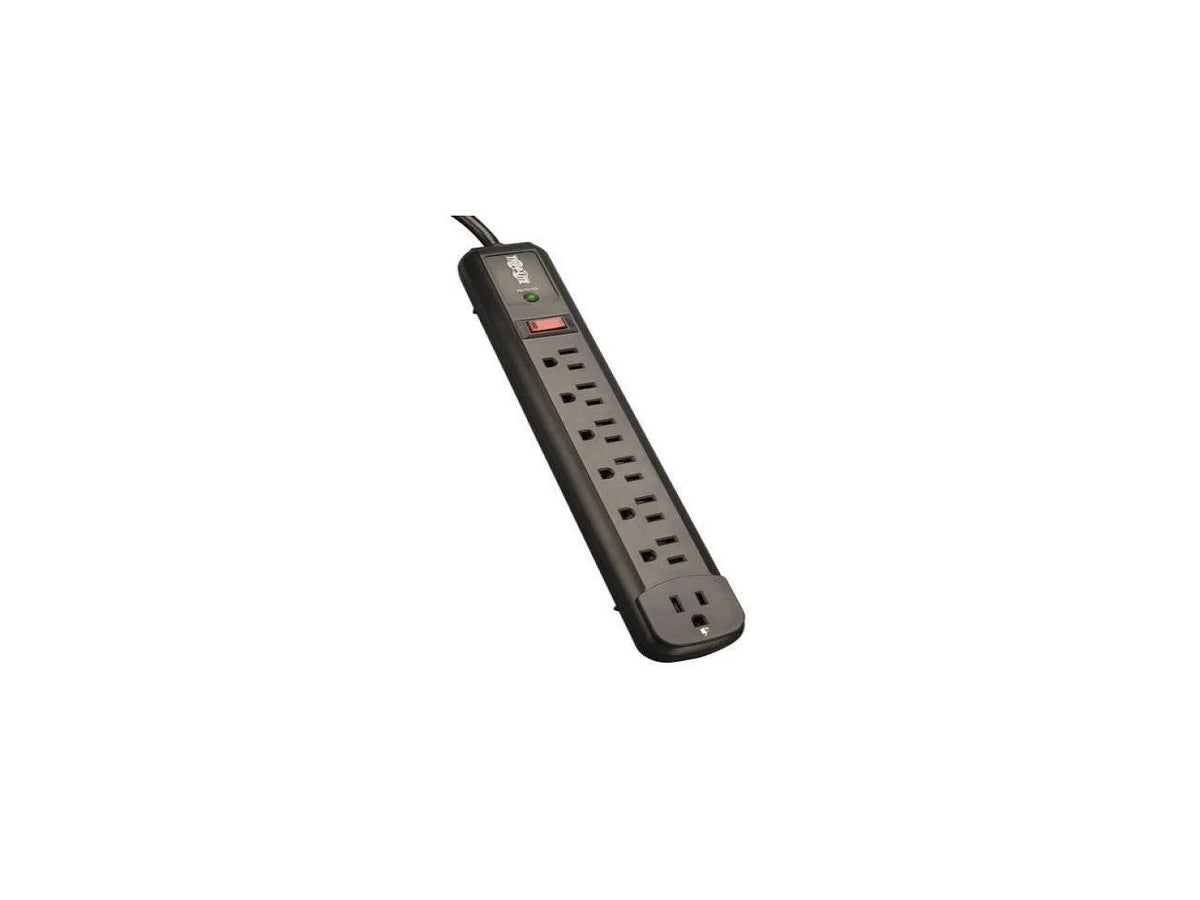 7 Outlet Black Surge Protector Power Strip F7560