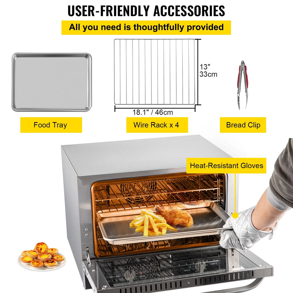 Commercial Convection Oven, 66L, 1800W, 4-Tier P5810