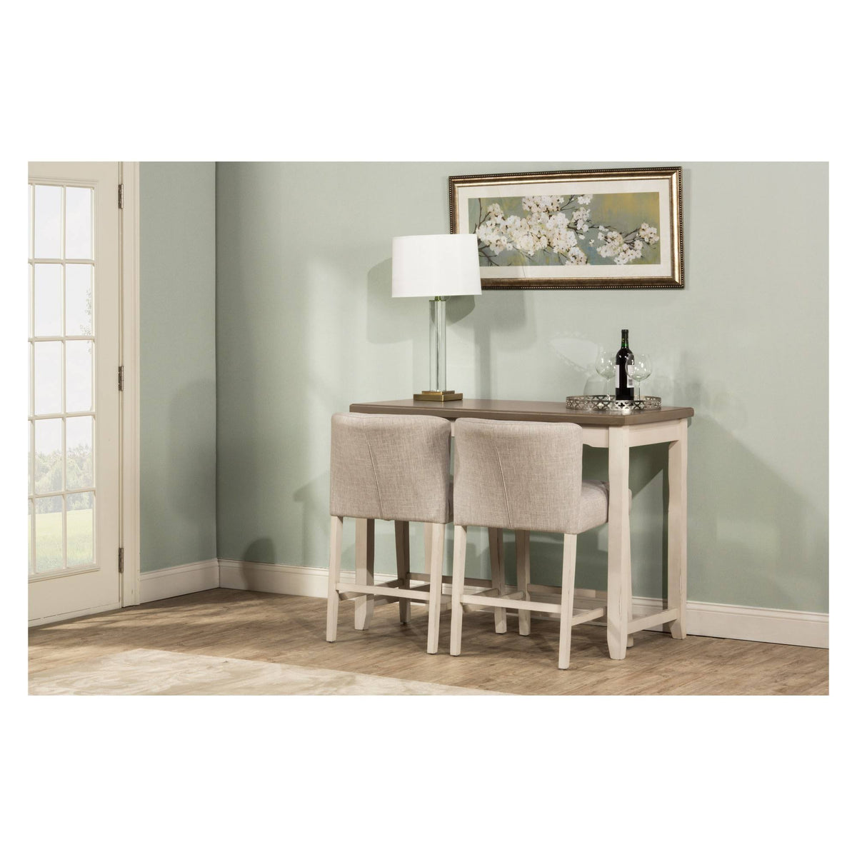3-Piece Counter Height Side Dining Set with Wing Arm Stools S5360