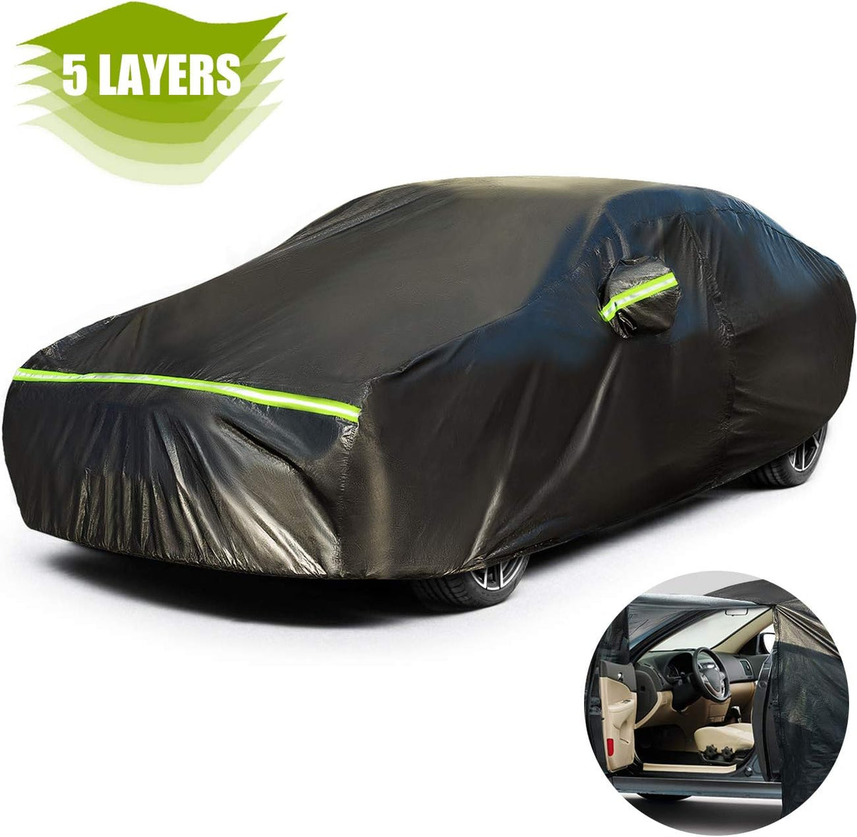 SUV Car Cover 5 Layer Waterproof Windproof Scratch Resistant Pack of 2 I71480