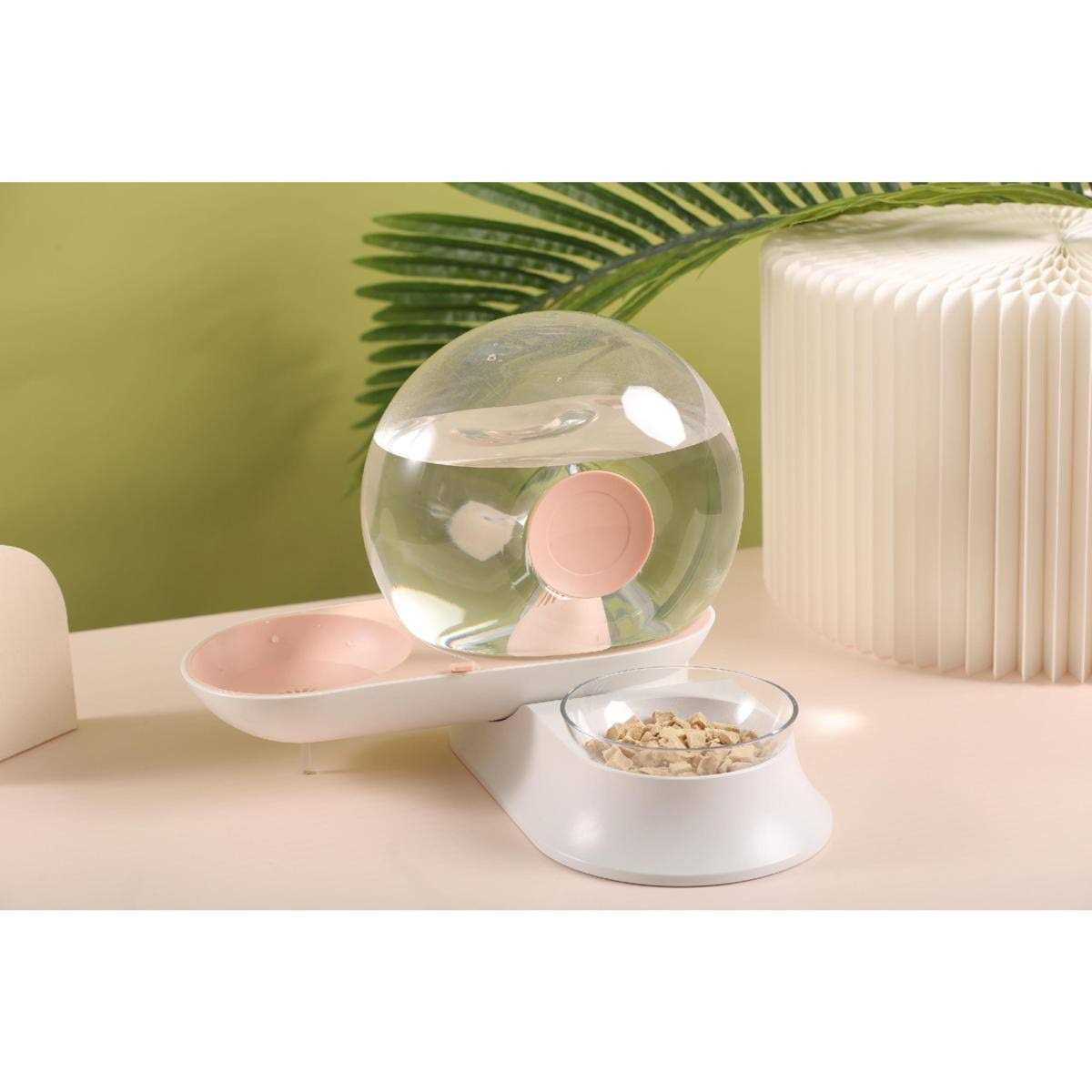 Snail Shaped 2-in-1 Gravity Pet Water Dispenser and Food Bowl F2611