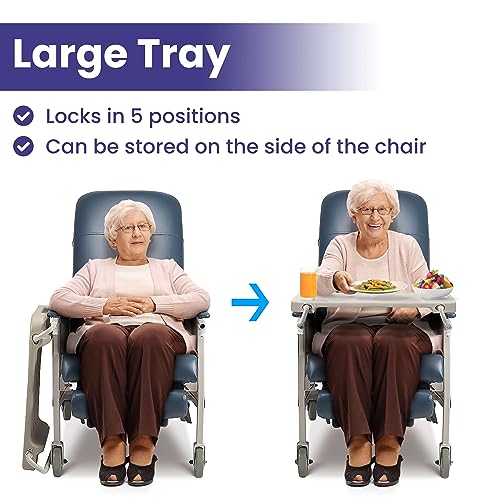 Standard Geri Chair Recliner with Wheels, Tray, and Elevating Legrests E799127