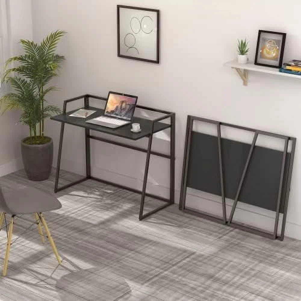 Small Folding Computer Desk 41 inch with Protective Railing G888780