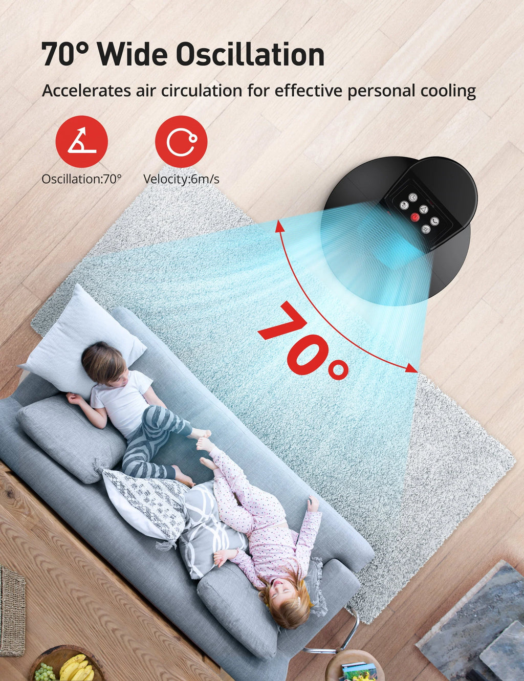 Black 36 Quiet Oscillating Bladeless Tower Fan with Remote D520119