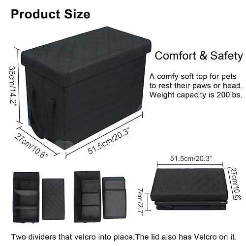 Car Back Seat Extender for Large Dogs with Storage L1713