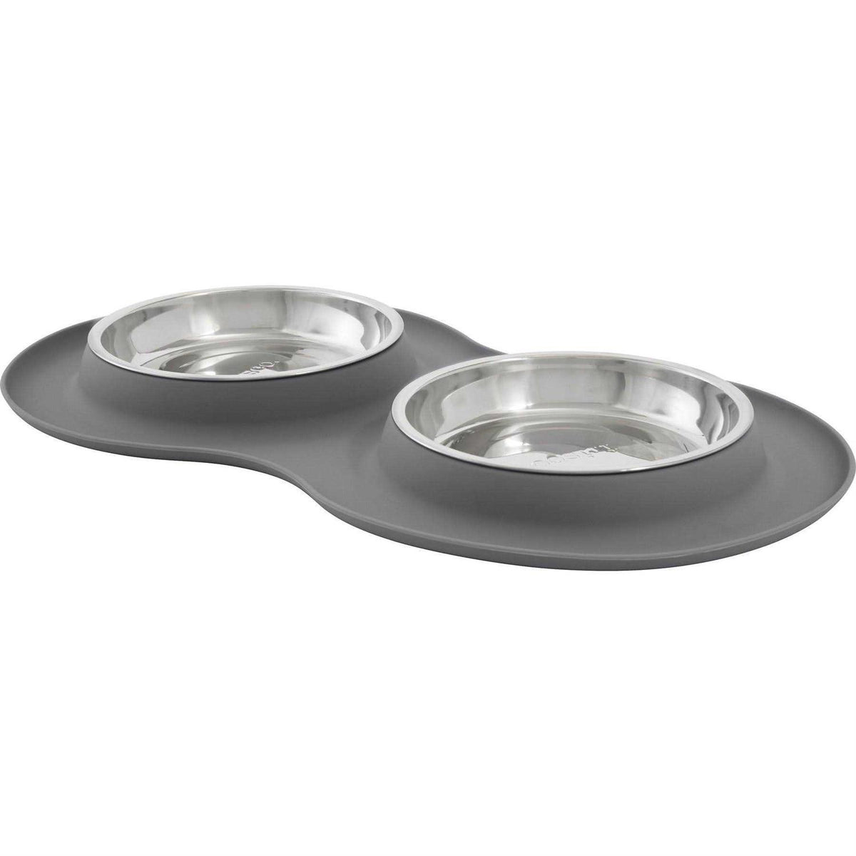 Double Stainless Steel Pet Bowl with Silicone Mat K1243