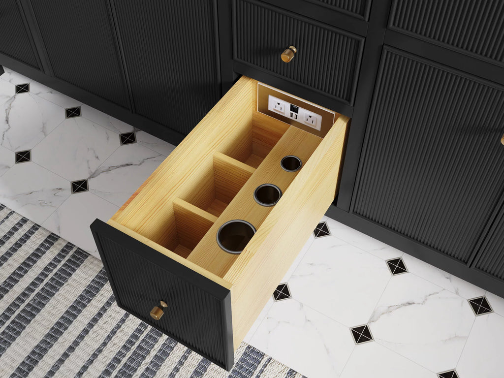 Black Free Standing Single Sink Bathroom Vanity C527909