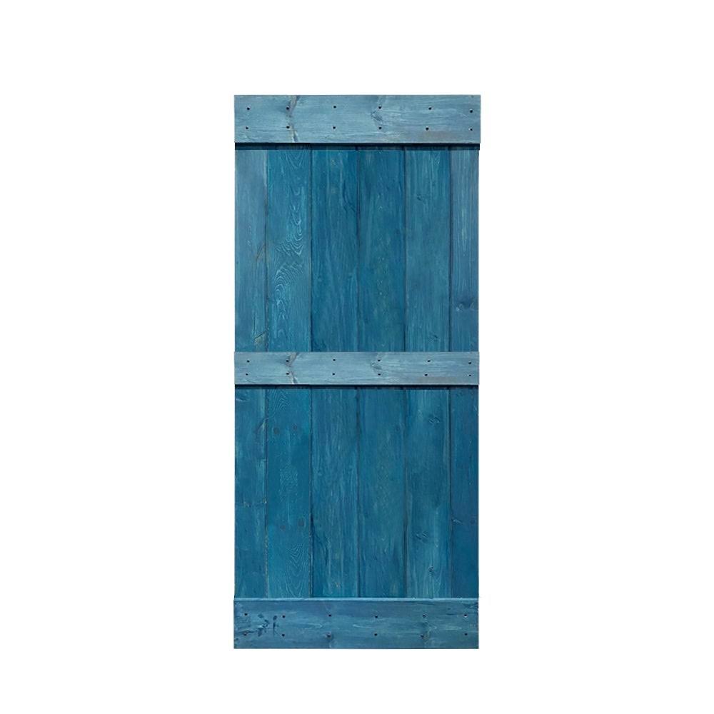 Solid Cherry Red Stained Pine Wood Interior Sliding Barn Door Slab I770