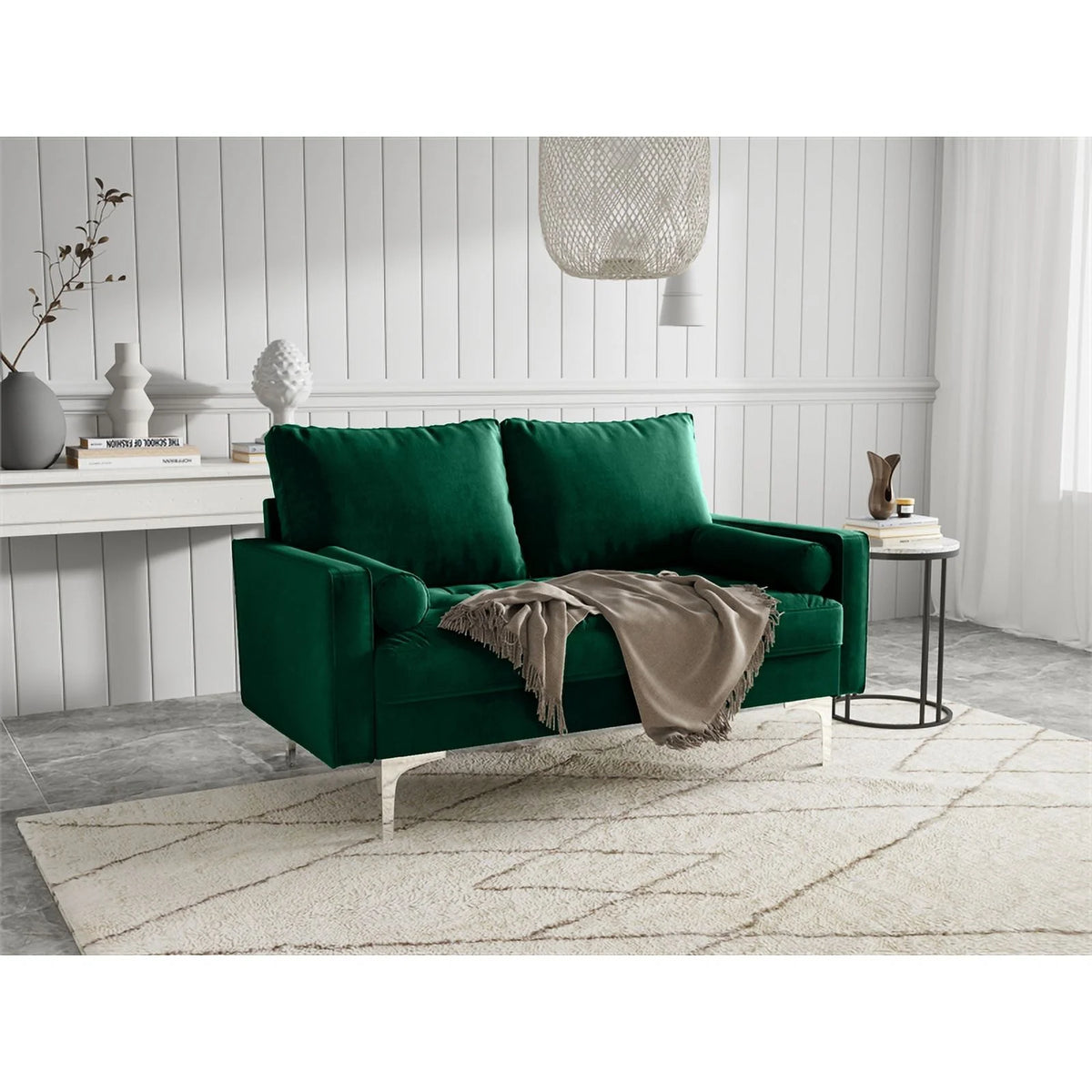 Green Velvet Loveseat L5279