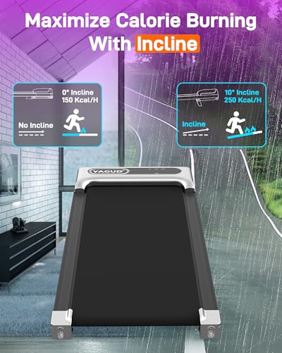Silver 2.5 HP Portable Walking Treadmill with Remote Control and LED Display Q671