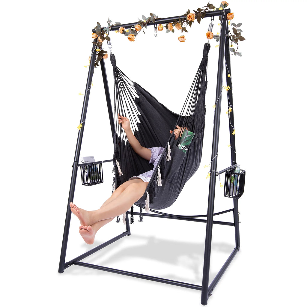 Hanging Rope Swing & Stand Set with Two Holders N3184
