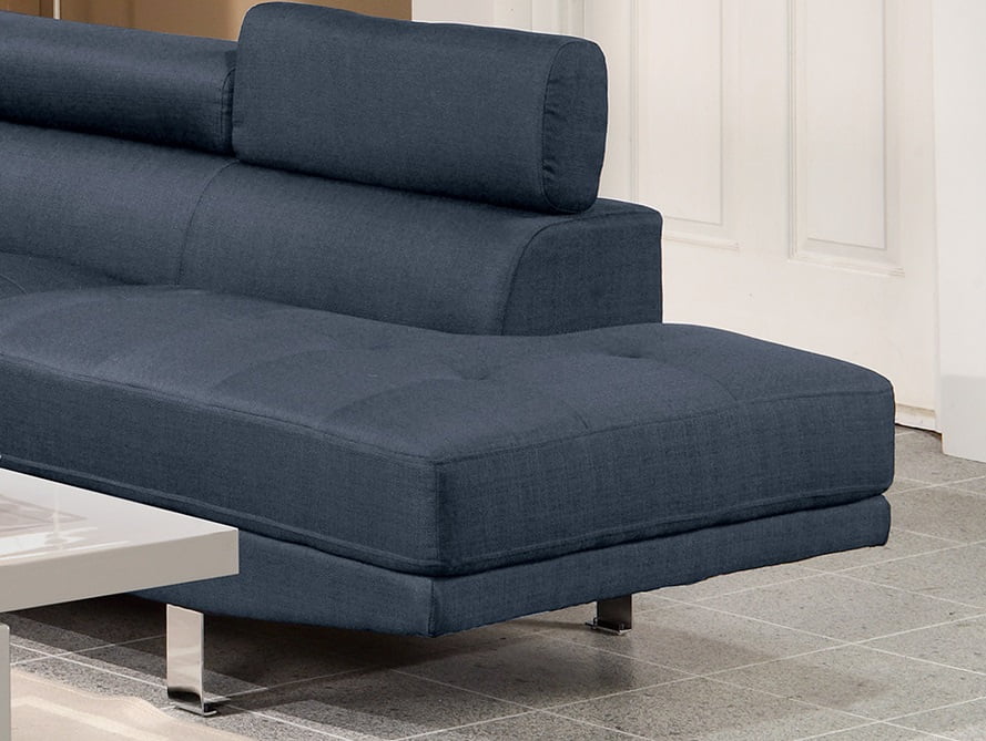 Dark Blue Polyfiber Sectional Sofa V199
