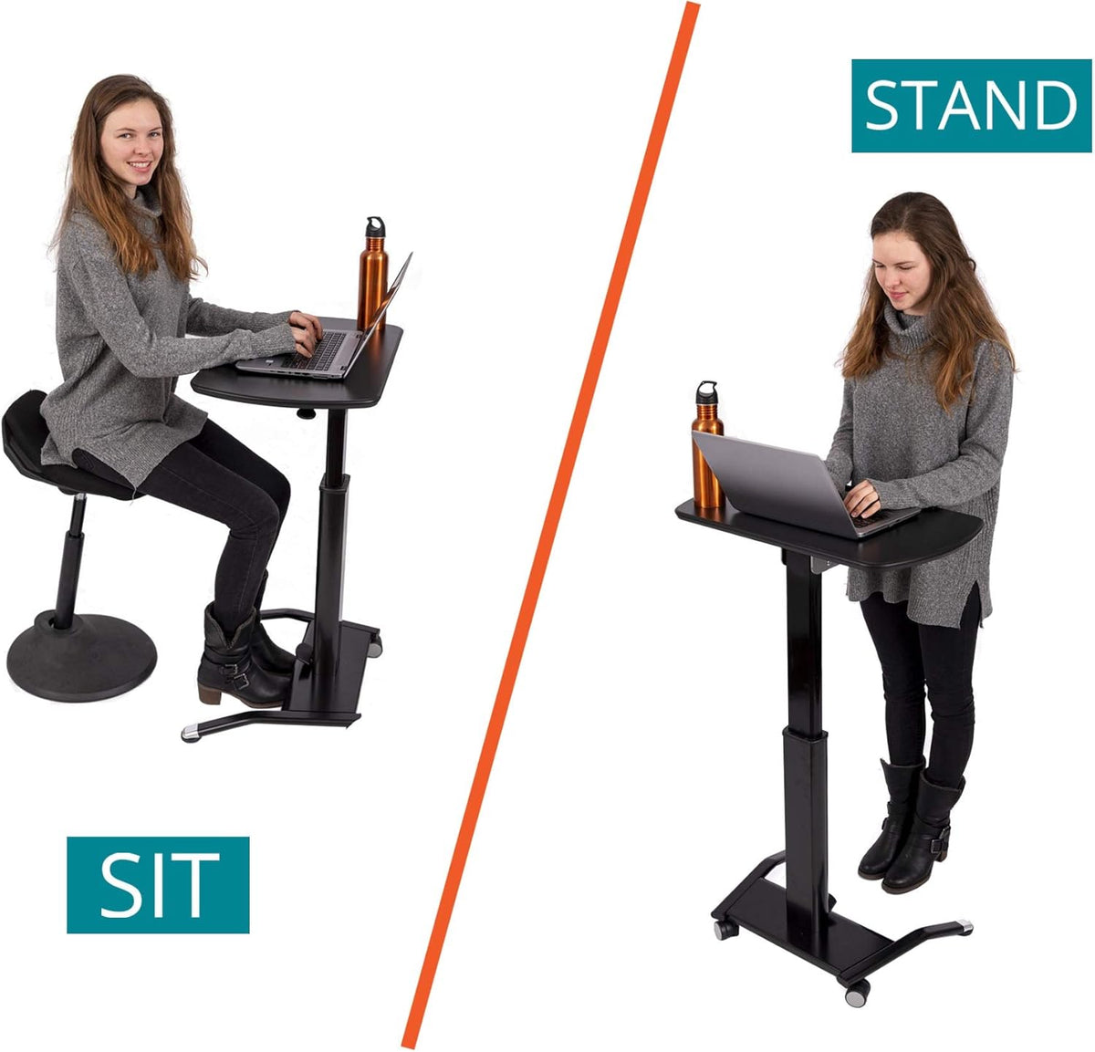 Black Tilting Laptop Lectern Podium C870155