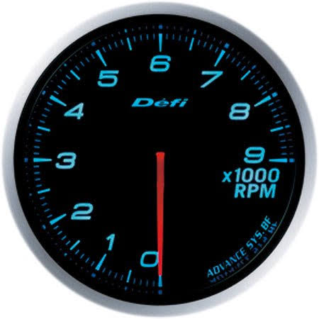 Blue 60mm 9000 RPM Tachometer Gauge V607