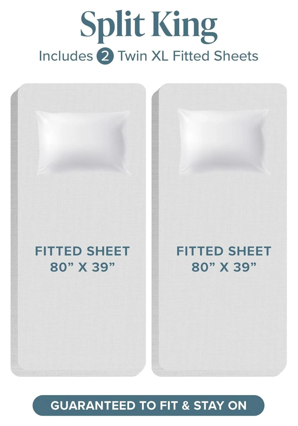 Split King 5 Piece Microfiber Bed Sheet Set with Deep Pockets L8071