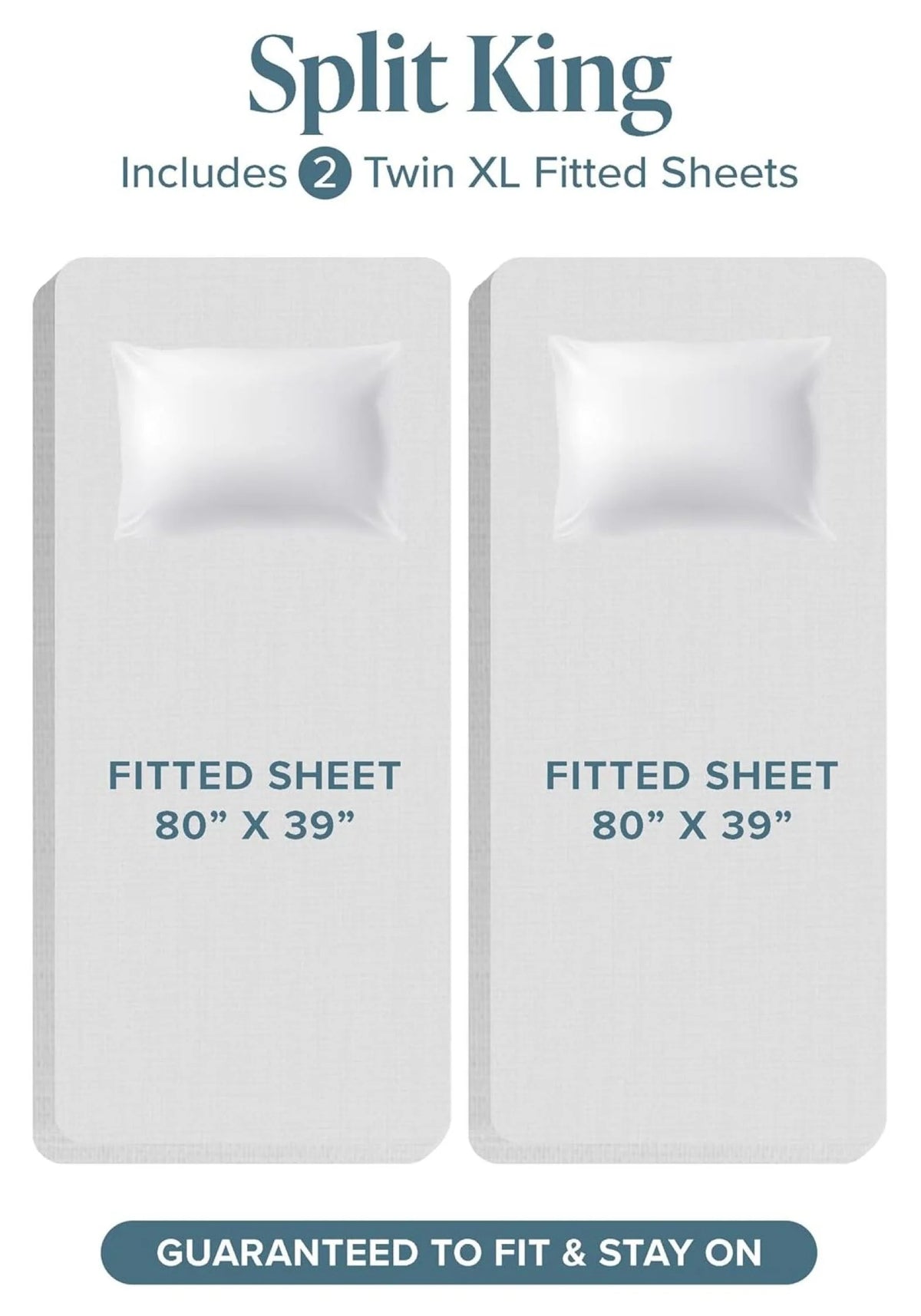 Split King 5 Piece Microfiber Bed Sheet Set with Deep Pockets L8071