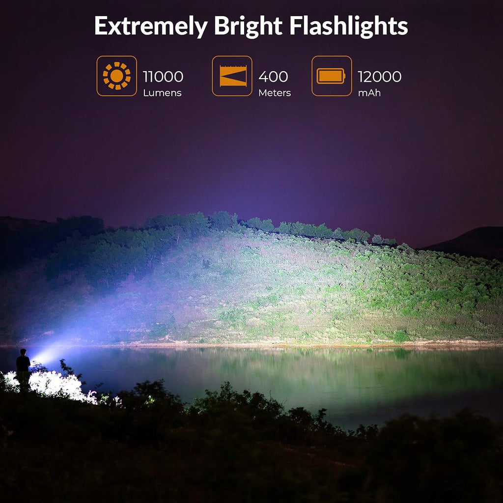 Rechargeable Flashlight 11000 Lumen with 4 x CREE XHP50.2 LEDs J6123