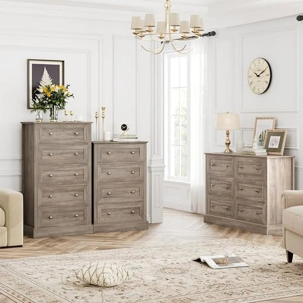 6 Drawer Double Dresser Wood Chest of Drawers X863