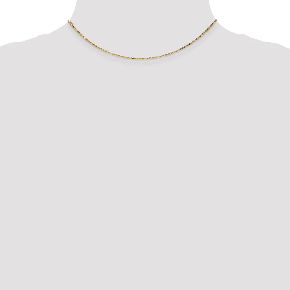 14kt Yellow Gold Diamond Cut Cable Chain 14 inch Lobster Clasp D312