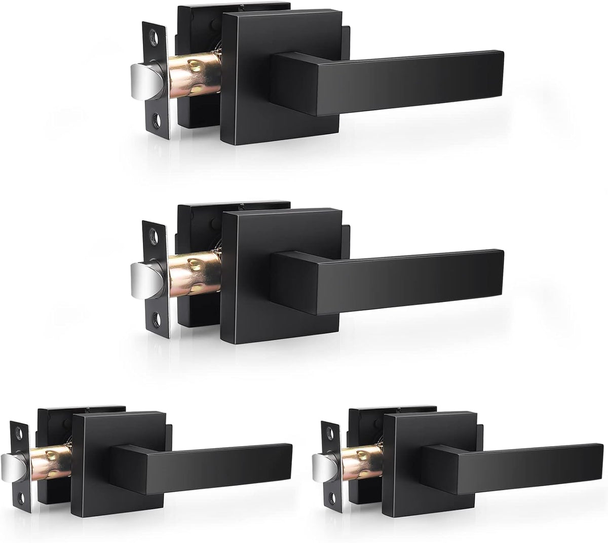 2 Pack Matte Black Square Interior Door Levers P96548