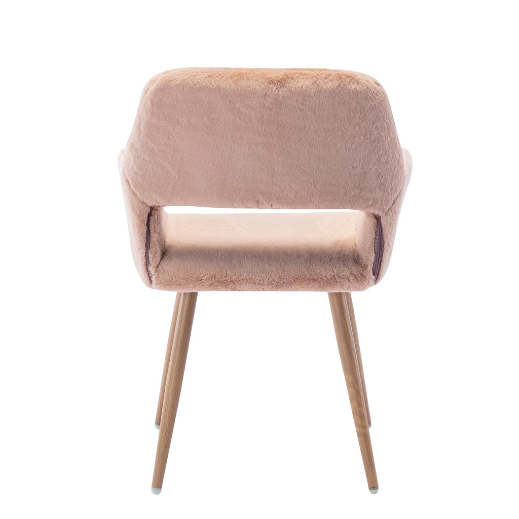 Faux Fur Dining Chairs with Steel Leg Y151239