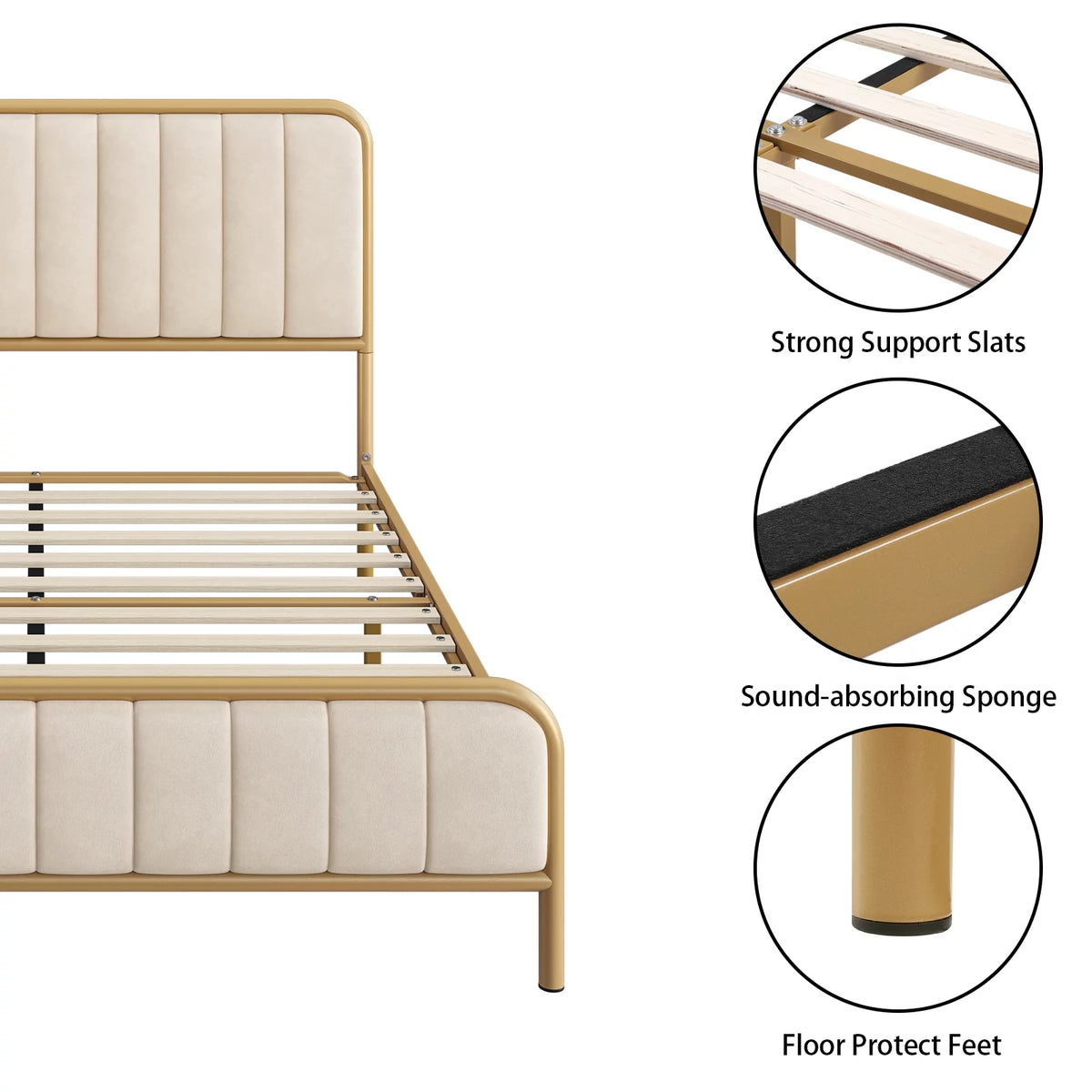 Queen Size Tufted Upholstered Bed Frame O554