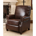 Brown Leather Pushback Recliner Y33947