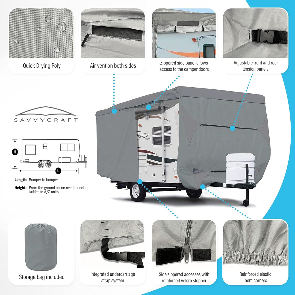 Travel Trailer RV Cover with Access Panels Fits 25'-26'L M1290