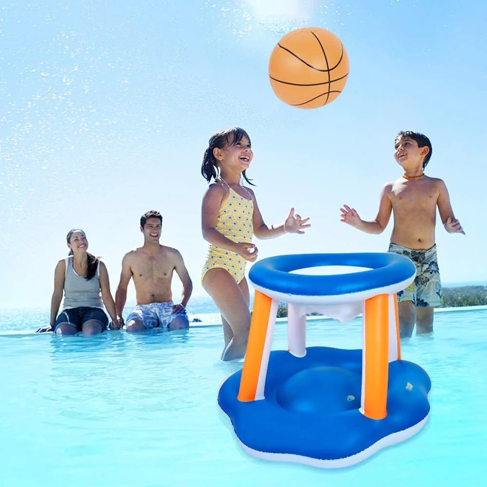 Inflatable Volleyball Net & Basketball Hoops Pool Float Set R151011