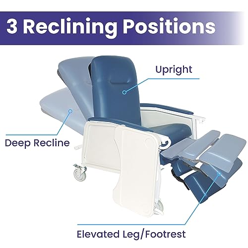 Standard Geri Chair Recliner with Wheels, Tray, and Elevating Legrests E799127