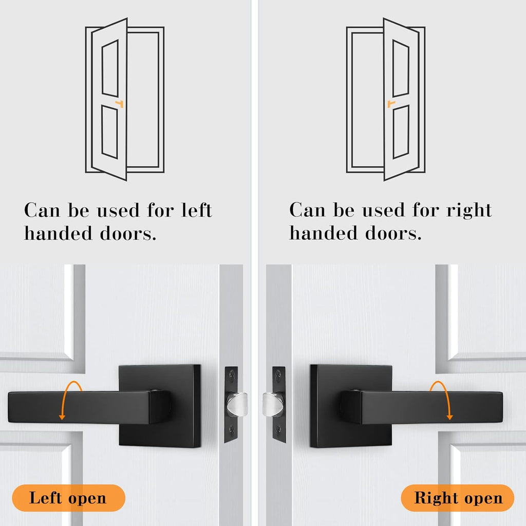 2 Pack Matte Black Square Interior Door Levers P96548