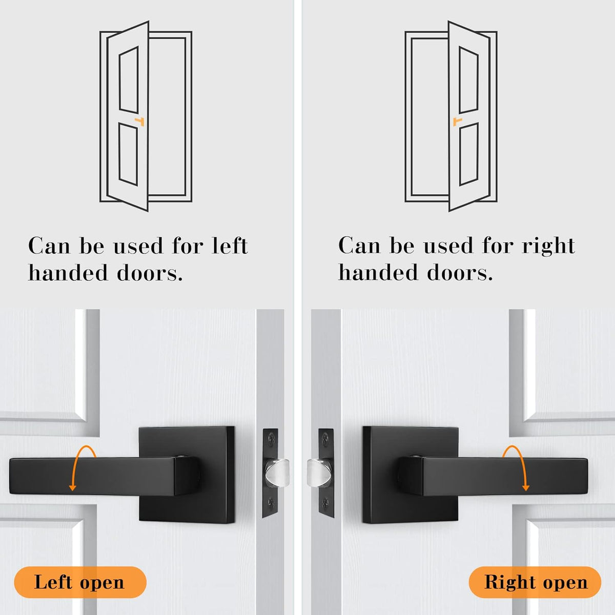 2 Pack Matte Black Square Interior Door Levers P96548