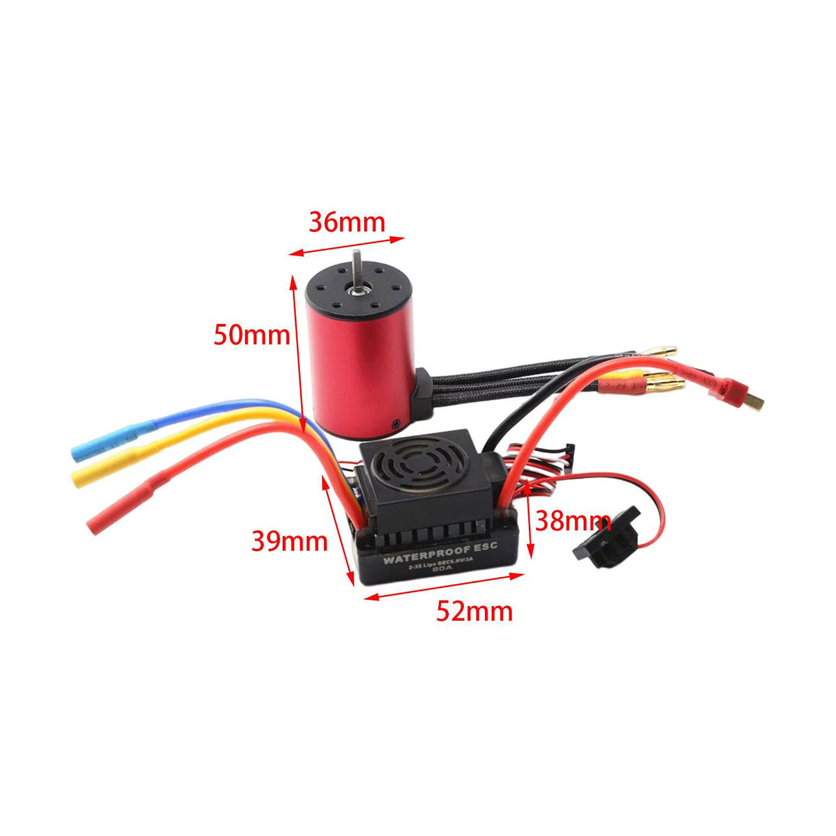 Waterproof Brushless Motor 60A ESC 50Mmx36mm 4 Poles 2300kv A457
