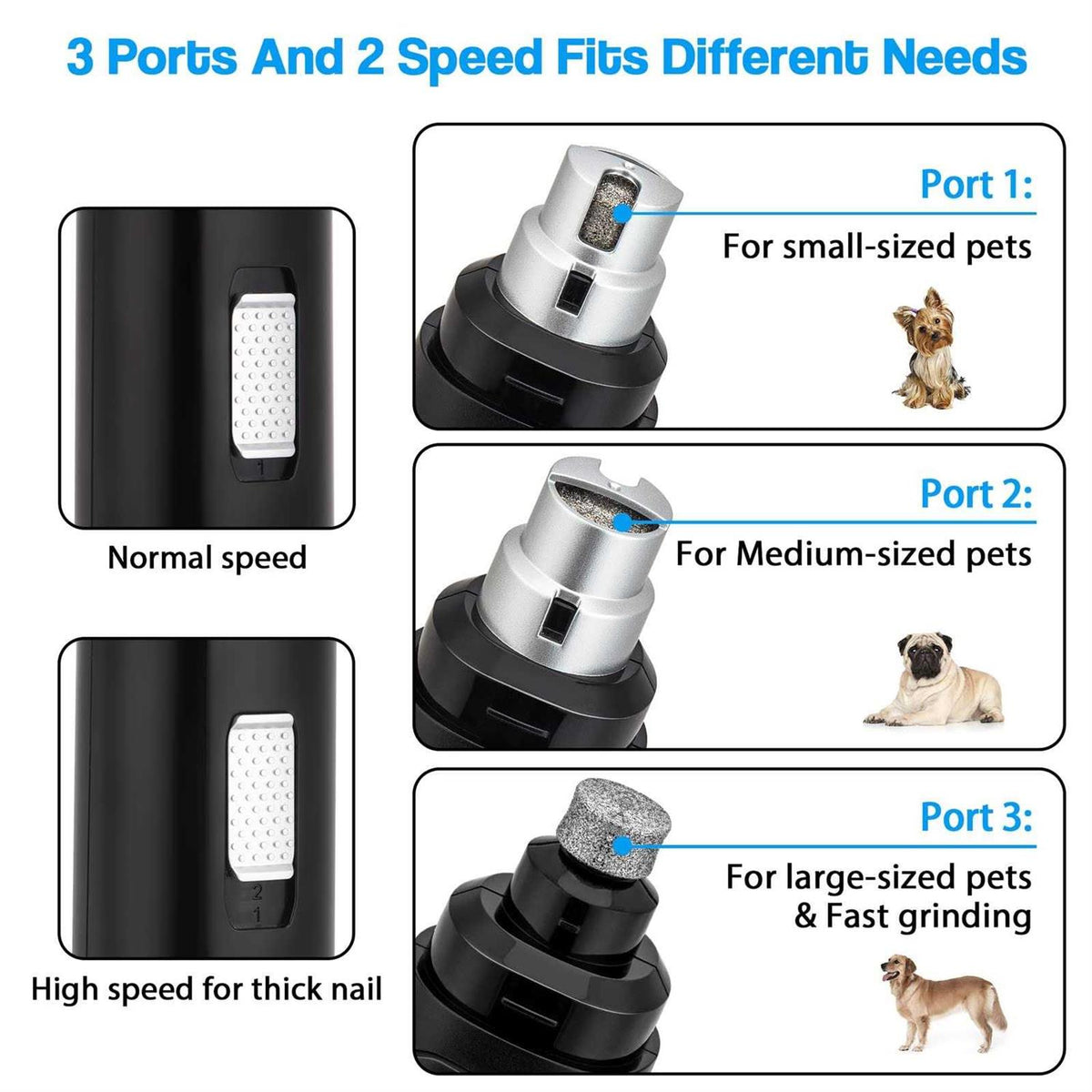 2-Speed Electric Rechargeable Pet Nail Grinder C13712