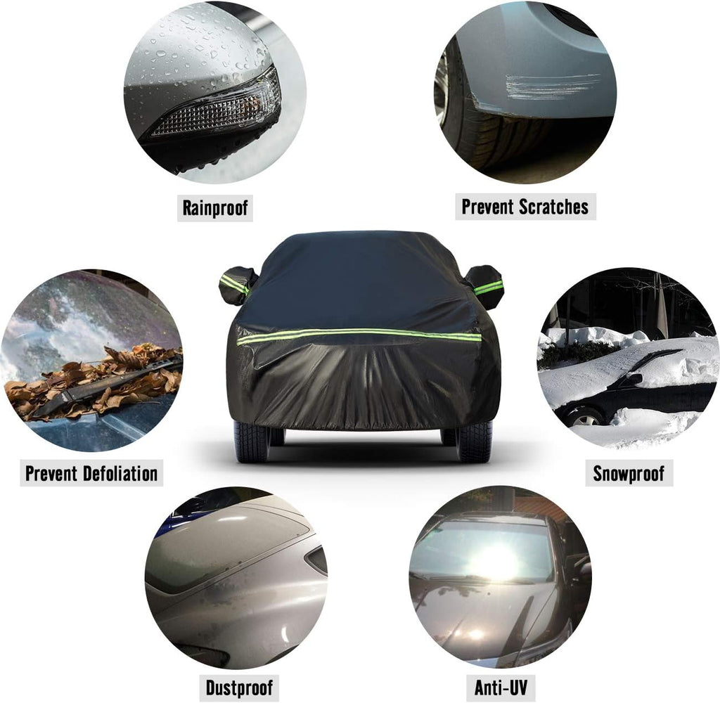 SUV Car Cover 5 Layer Waterproof Windproof Scratch Resistant Pack of 2 I71480
