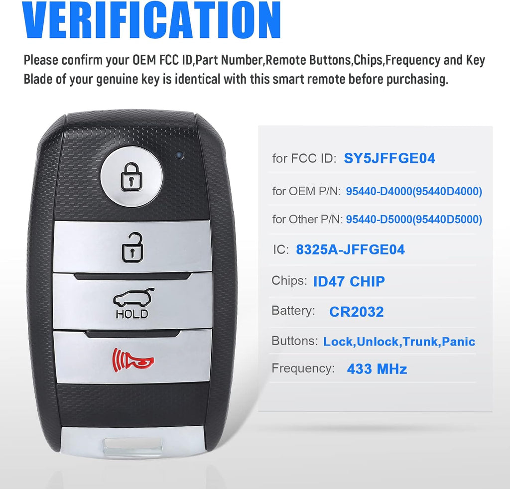 Car Key Fob Replacement 4 Buttons W749113