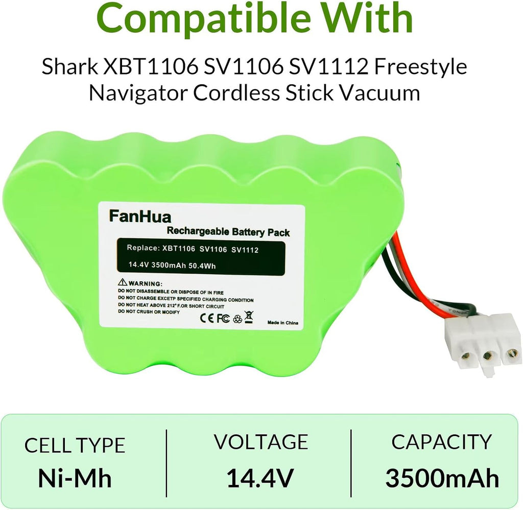 14.4V 3.5Ah Ni-Mh Battery for Cordless Stick Vacuum Cleaner H824