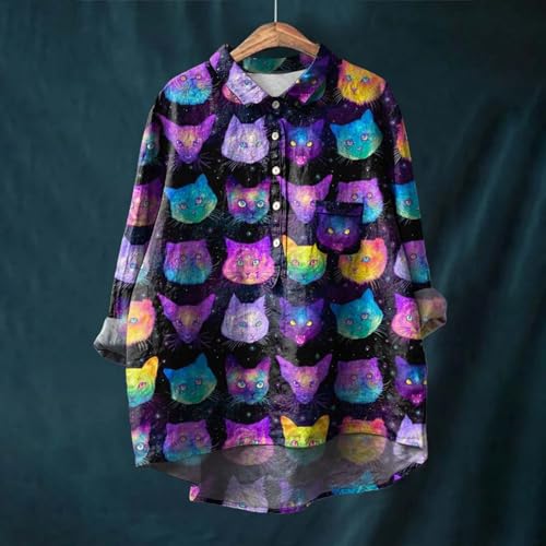 Oversized Long Sleeve Button Down Shirt with Pocket V9660
