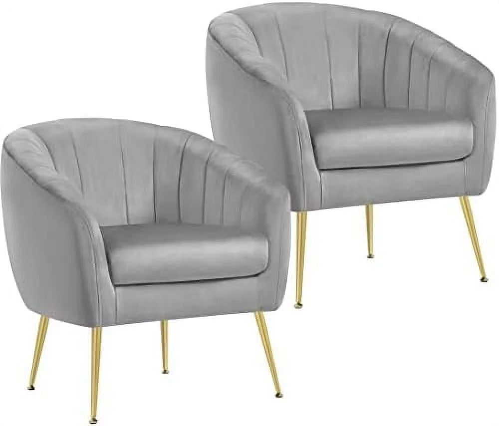Sherpa Accent Chair with Gold Metal Legs S183