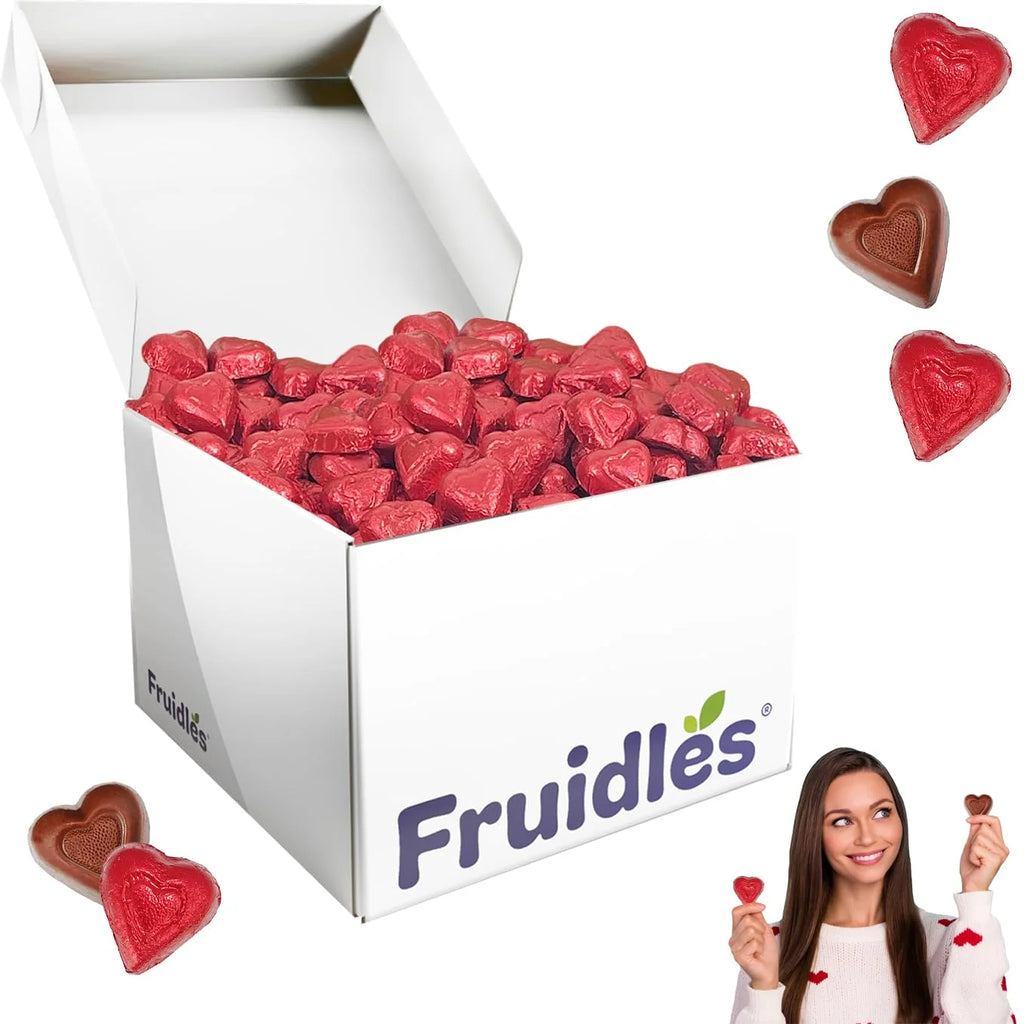 Milk Chocolate Hearts Red Individually Wrapped Foils 5 Pounds Q83351