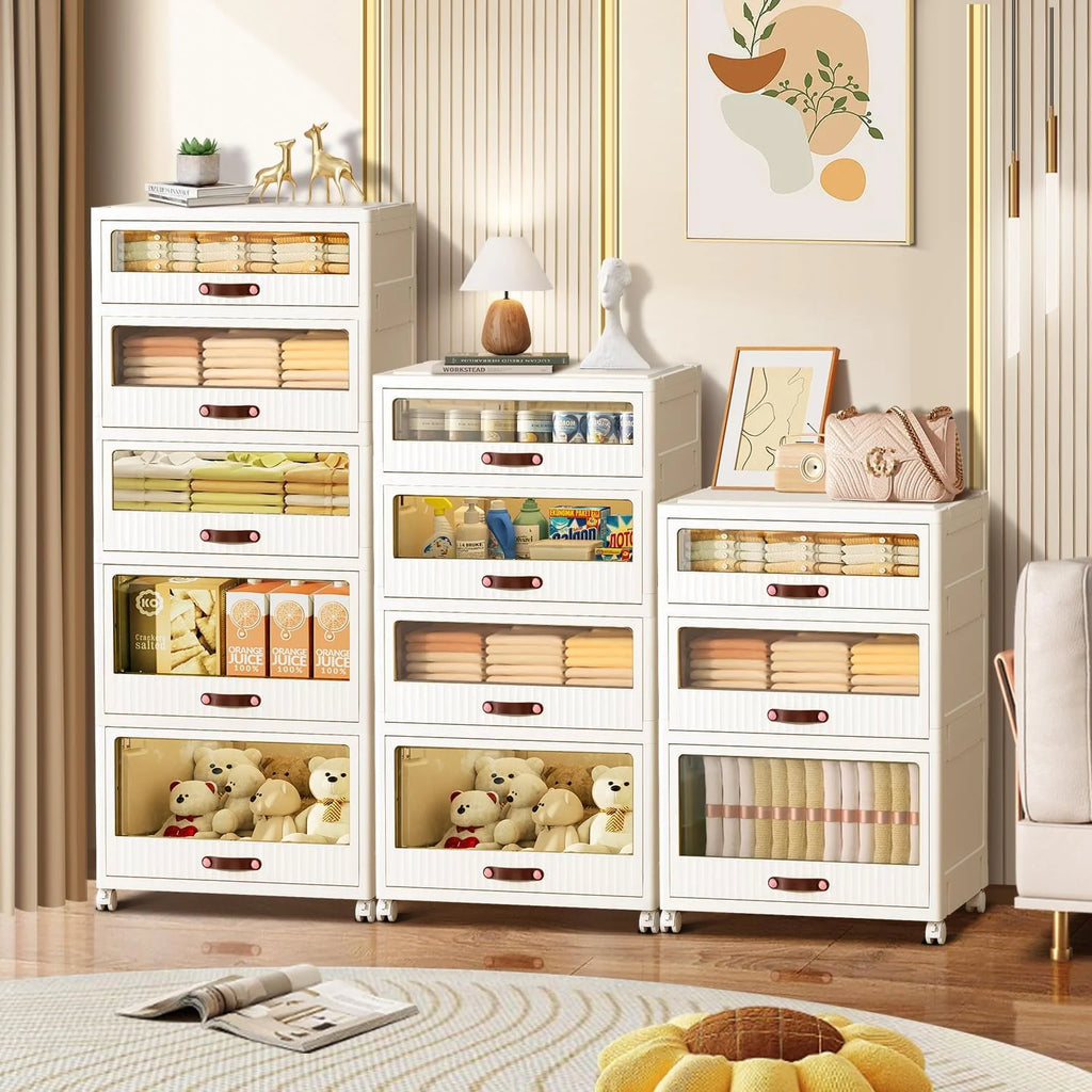 White 5 Drawer Plastic Dresser E655