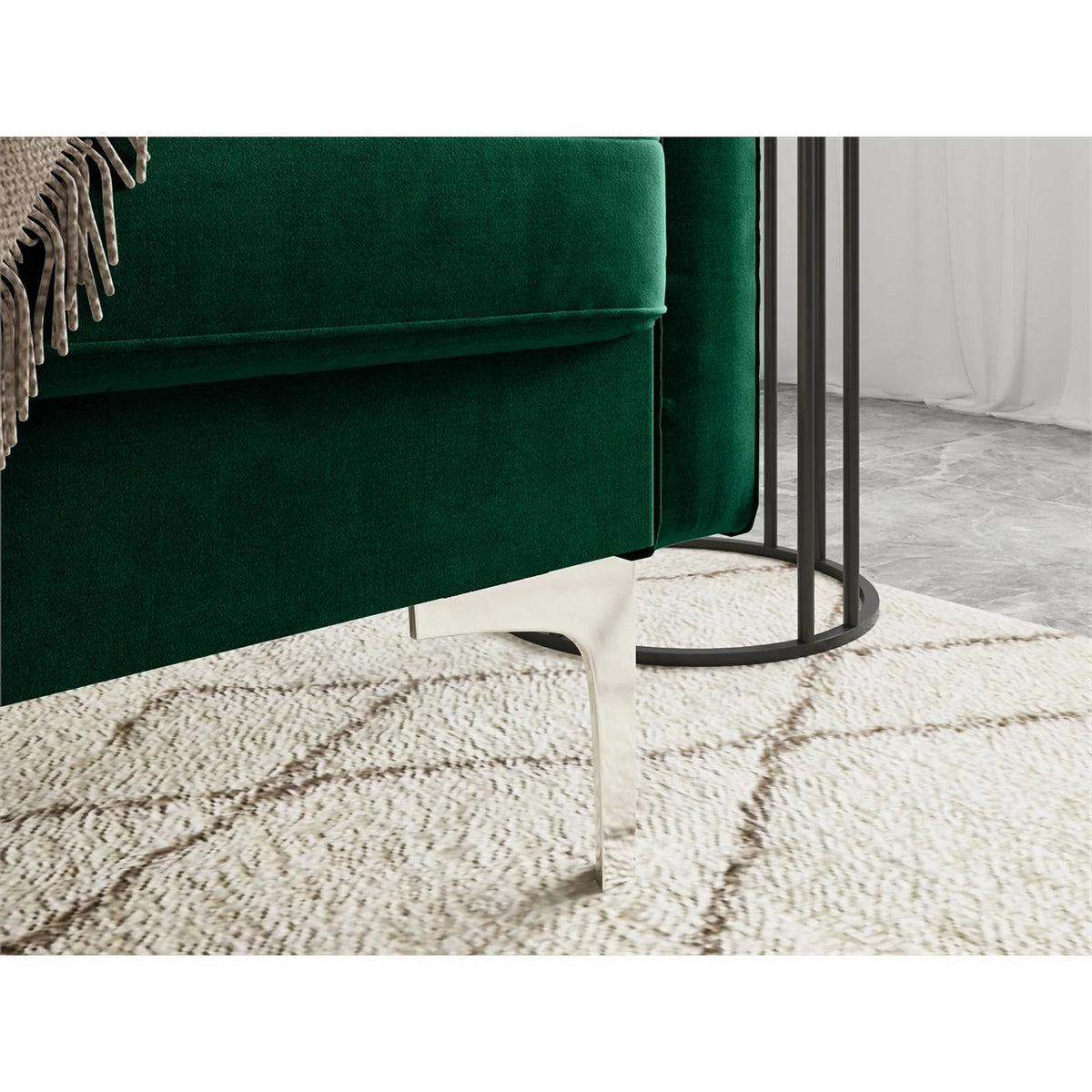 Green Velvet Loveseat L5279