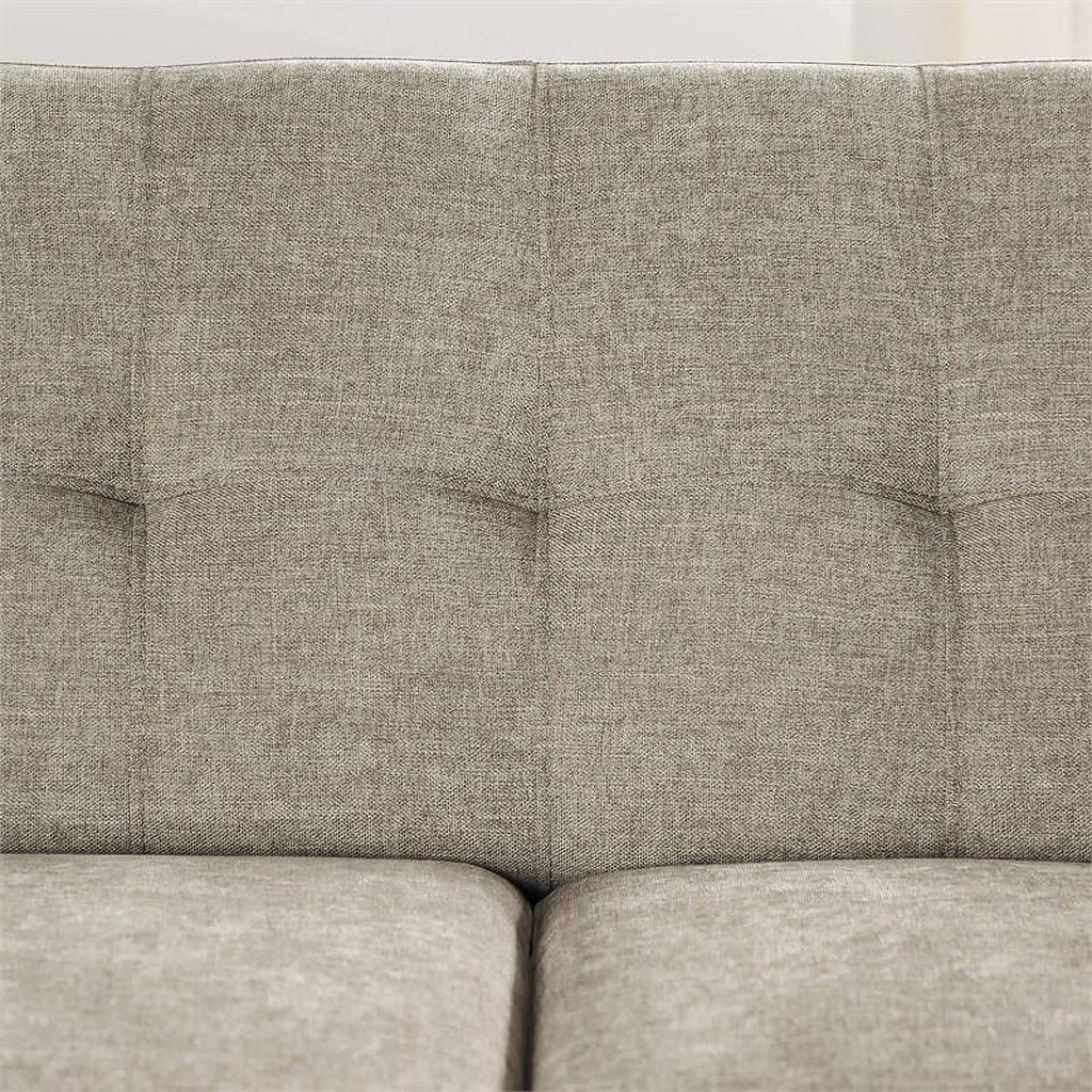 Beige Fabric Tufted Loveseat I52123