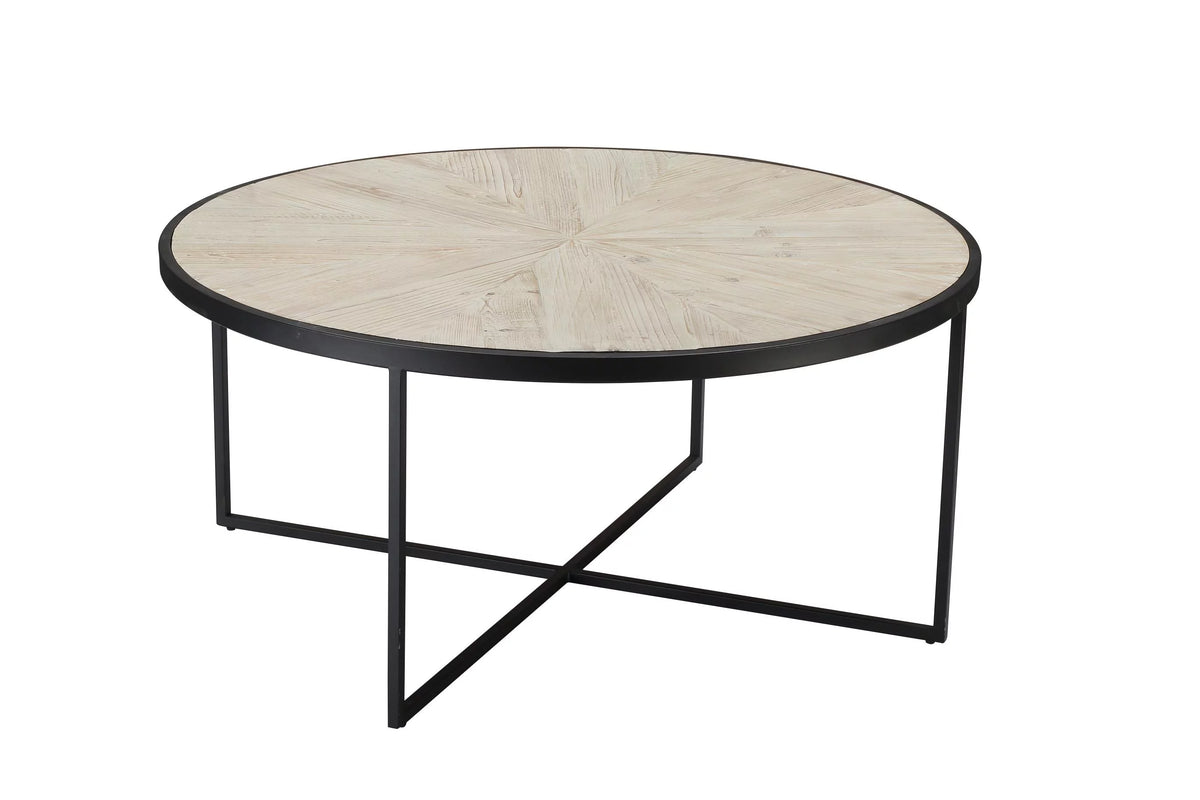 Black Round Coffee Table with 4 Nesting Stools G74040