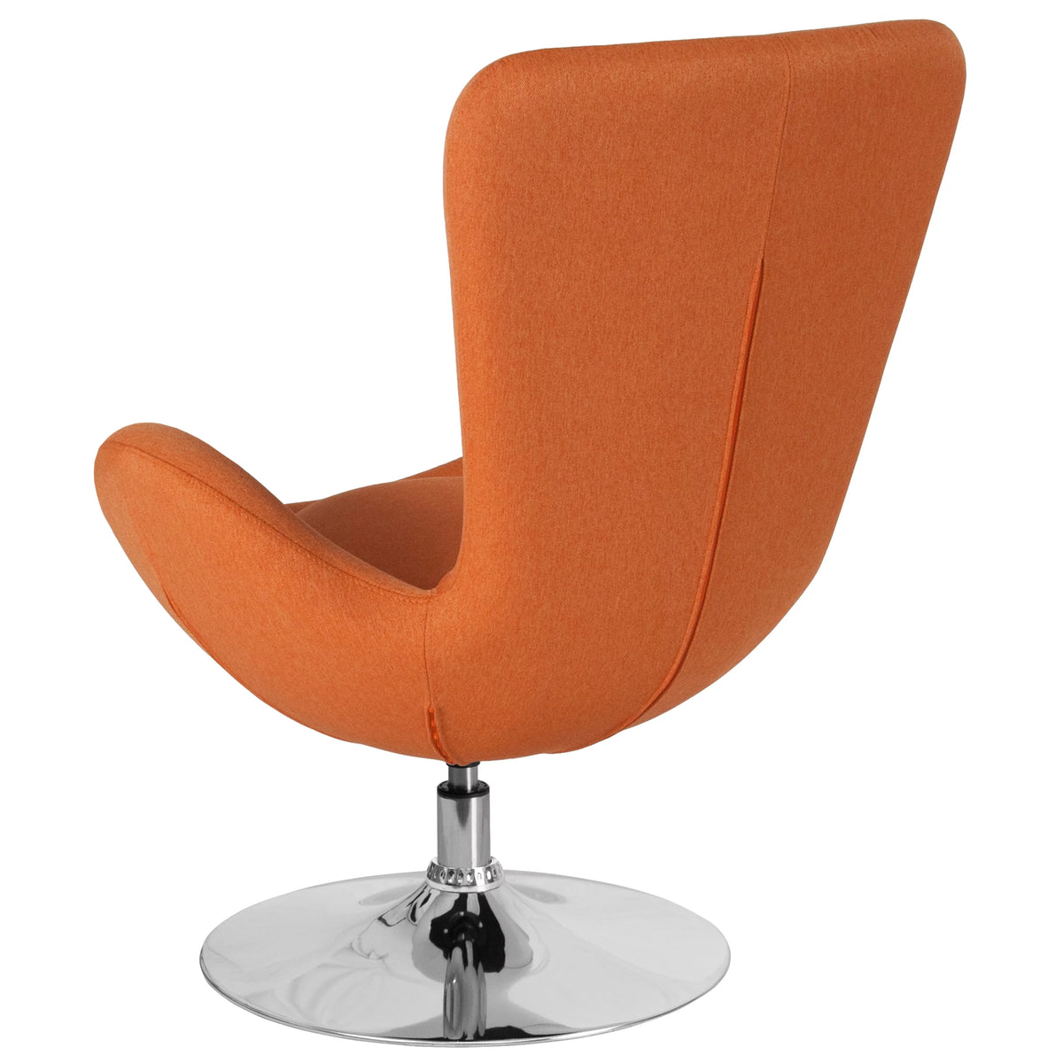 Orange Fabric Upholstered Swivel Lounge Chair L8845