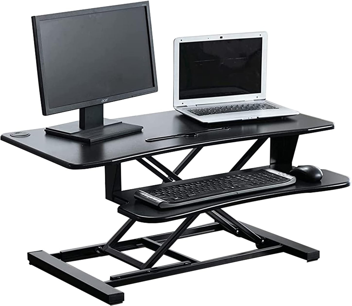 32 Inch Adjustable Height Standing Desk Converter Black J16352