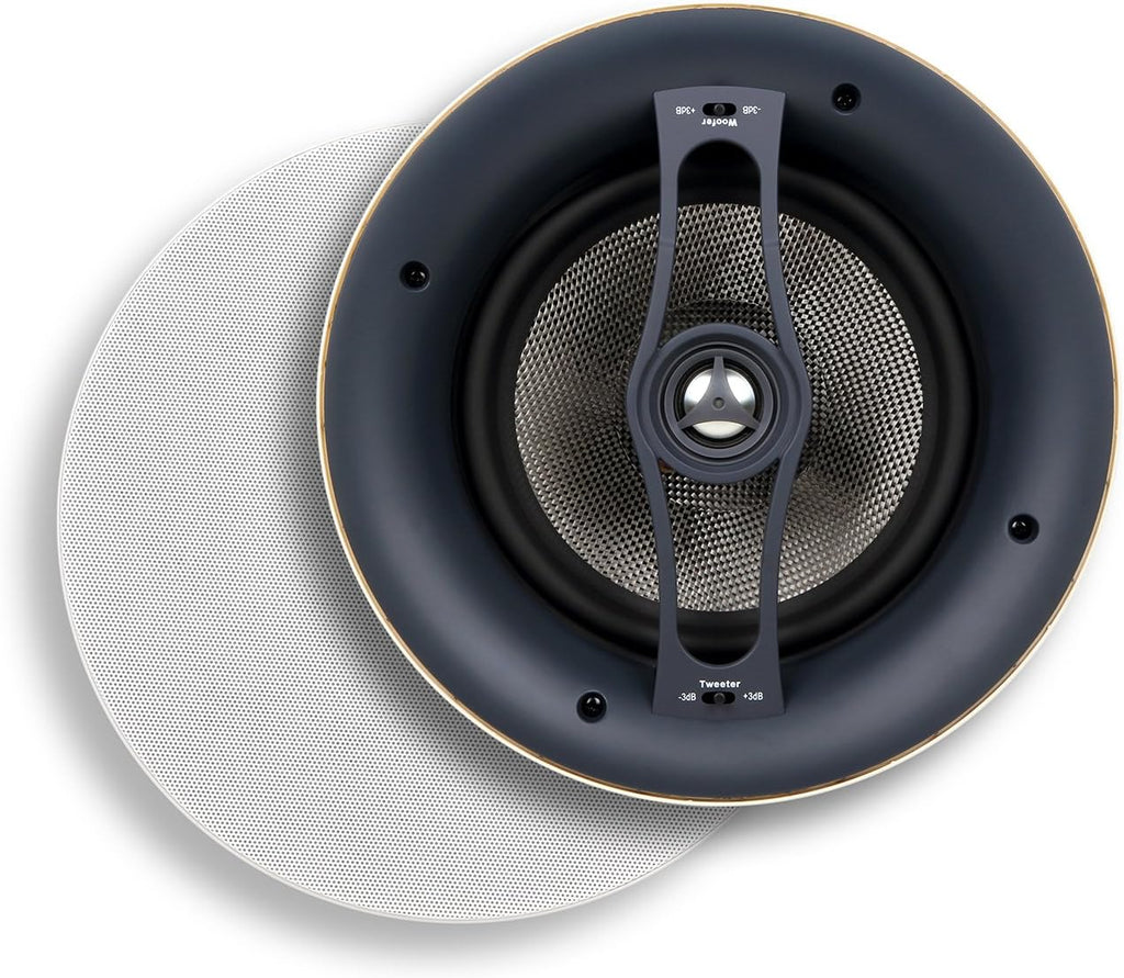 White 2-Way in Ceiling in Wall Speaker, 8 Inch Woofer, Pack of 2 O538
