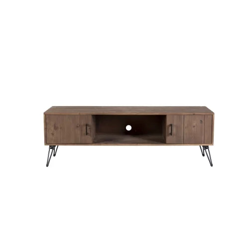 Reclaimed Wood Media TV Stand with Storage Cabinet B185