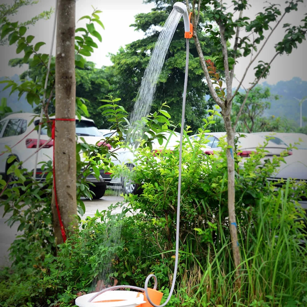 Folding Bucket Camping Shower with Rechargeable Pump Q118